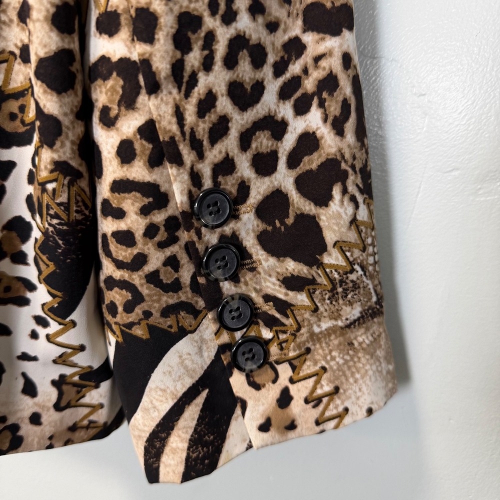 Chicos Animal Print Patchwork Blazer Jacket Leopa… - image 6